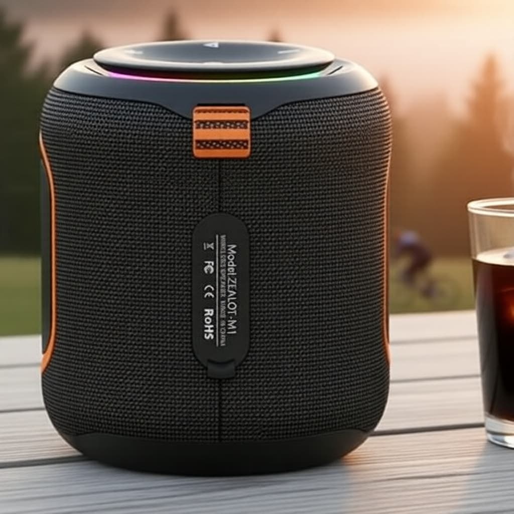 Caixa de Som Bluetooth à Prova d'Água IPX6 ZEALOT M1 30W 6000mAh com Luzes RGB Portátil TWS Estéreo Mini Caixa de Som