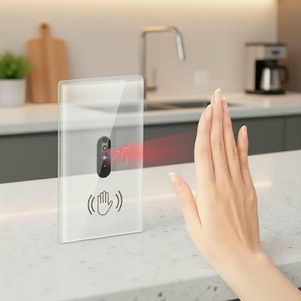 Interruptor Inteligente Axus Parede De Luz Sensor Ir Infravermelho Sem Necessidade Toque Painel Vidro Da Ue Ligar/Deslig