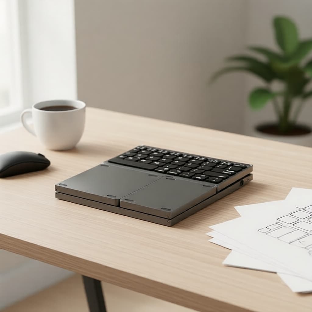 Jomaa Teclado Bluetooth mini dobrável sem fio com teclado numérico para uso recarregável em vários dispositivos