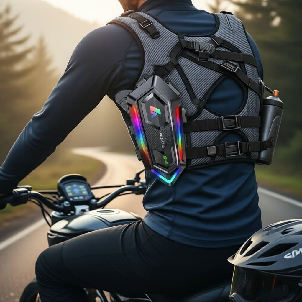 Y20 MAX Capacete Intercomunicador para Motos, Luz RGB, Bluetooth 5.3, 1000mAh, Resistente à Água IPX6