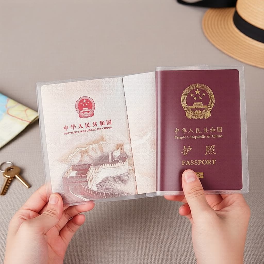 Porta Passaporte e Cartão Transparente, Estojo para Documentos de Viagem Transparente, Protetor de Passaporte