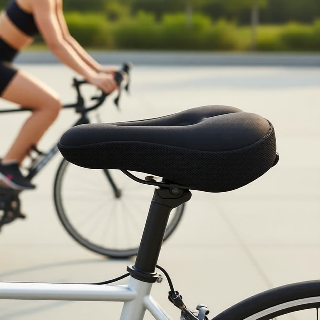Selim de Gel para Bicicleta com Capa Antiderrapante e Cordão Ajustável, Compatível com MTB e Speed