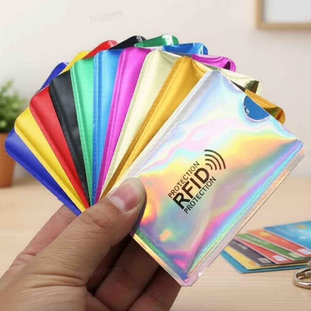 Pacote com 50 Mangas Bloqueadoras RFID de Alumínio à Prova d’Água – Ideal para Cartões de Crédito/Débito e Passaportes