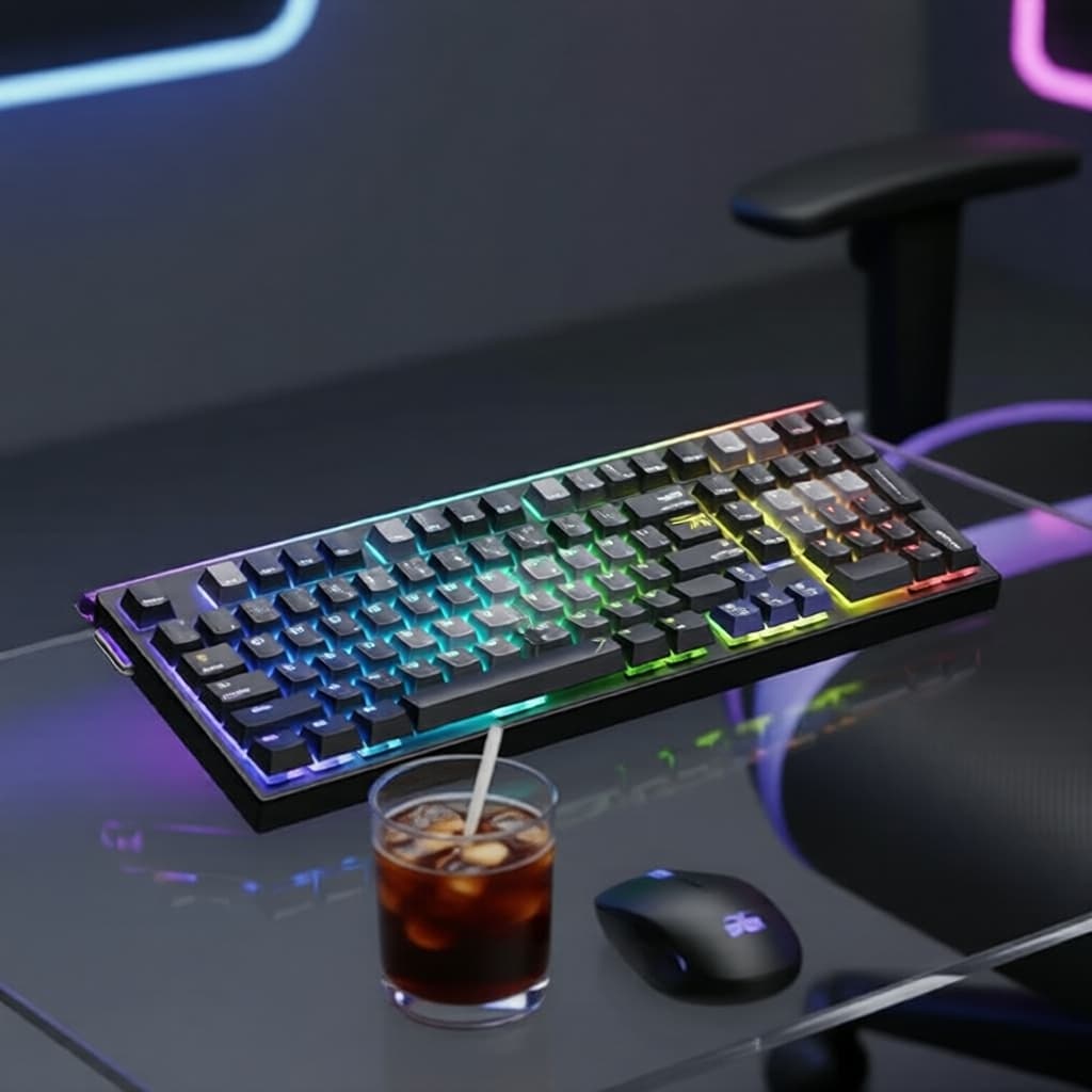 Teclado Mecânico AULA HERO 99 HE RGB Sem Fio/Com Fio, Troca Rápida para PC e Laptop para Jogos