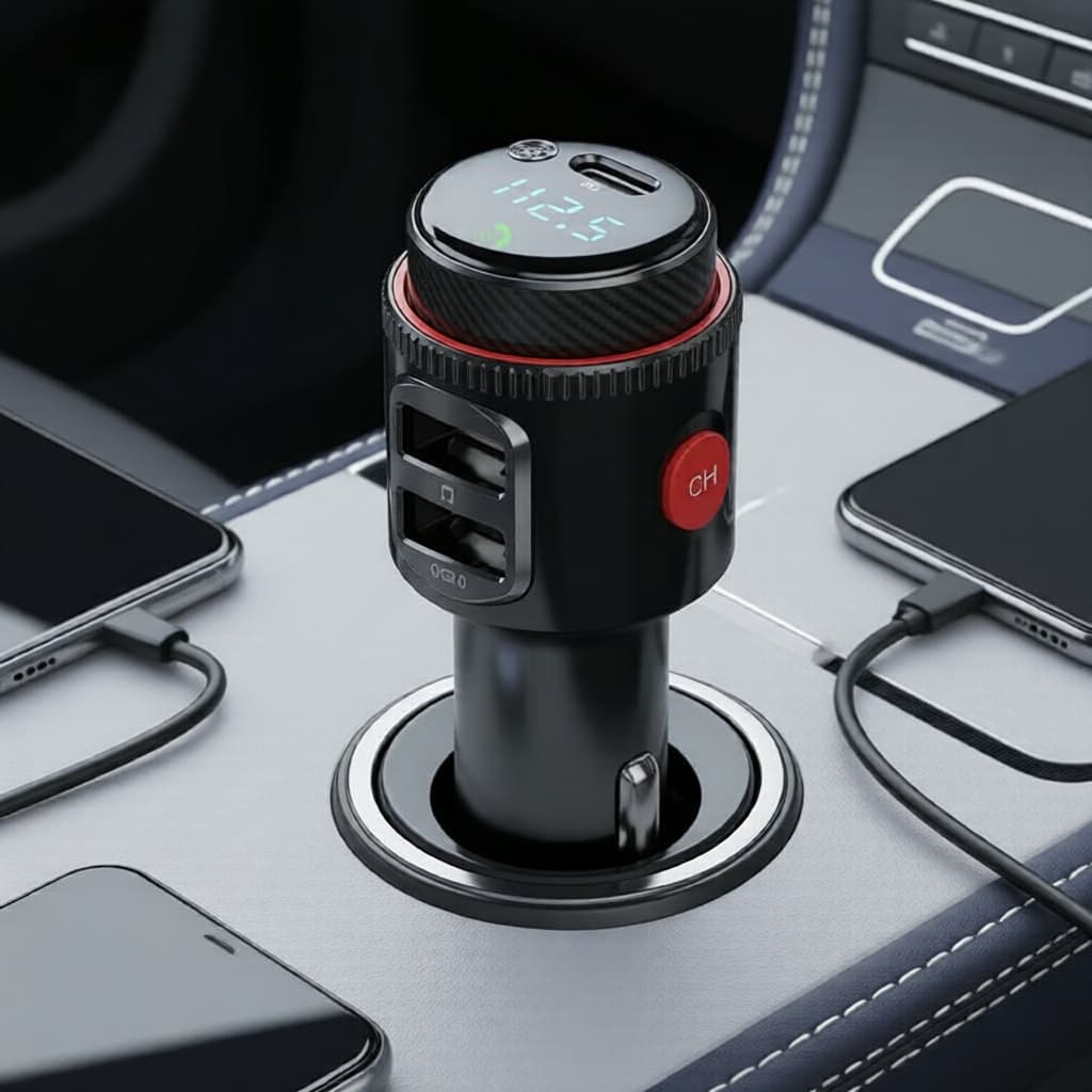 Adaptador de Rádio FM Bluetooth 5.4 Sem Fio