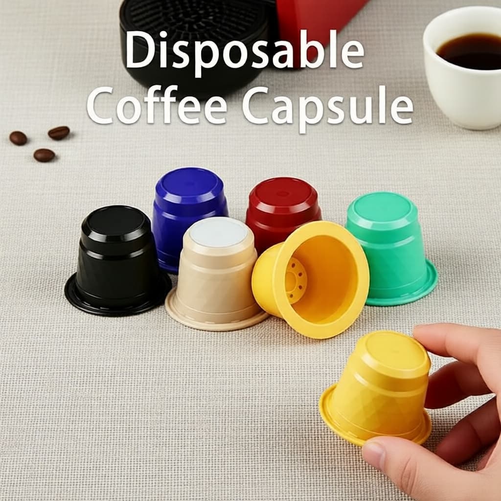 Cápsulas de café recarregáveis, cápsulas de café expresso descartáveis, cápsulas de plástico reutilizáveis