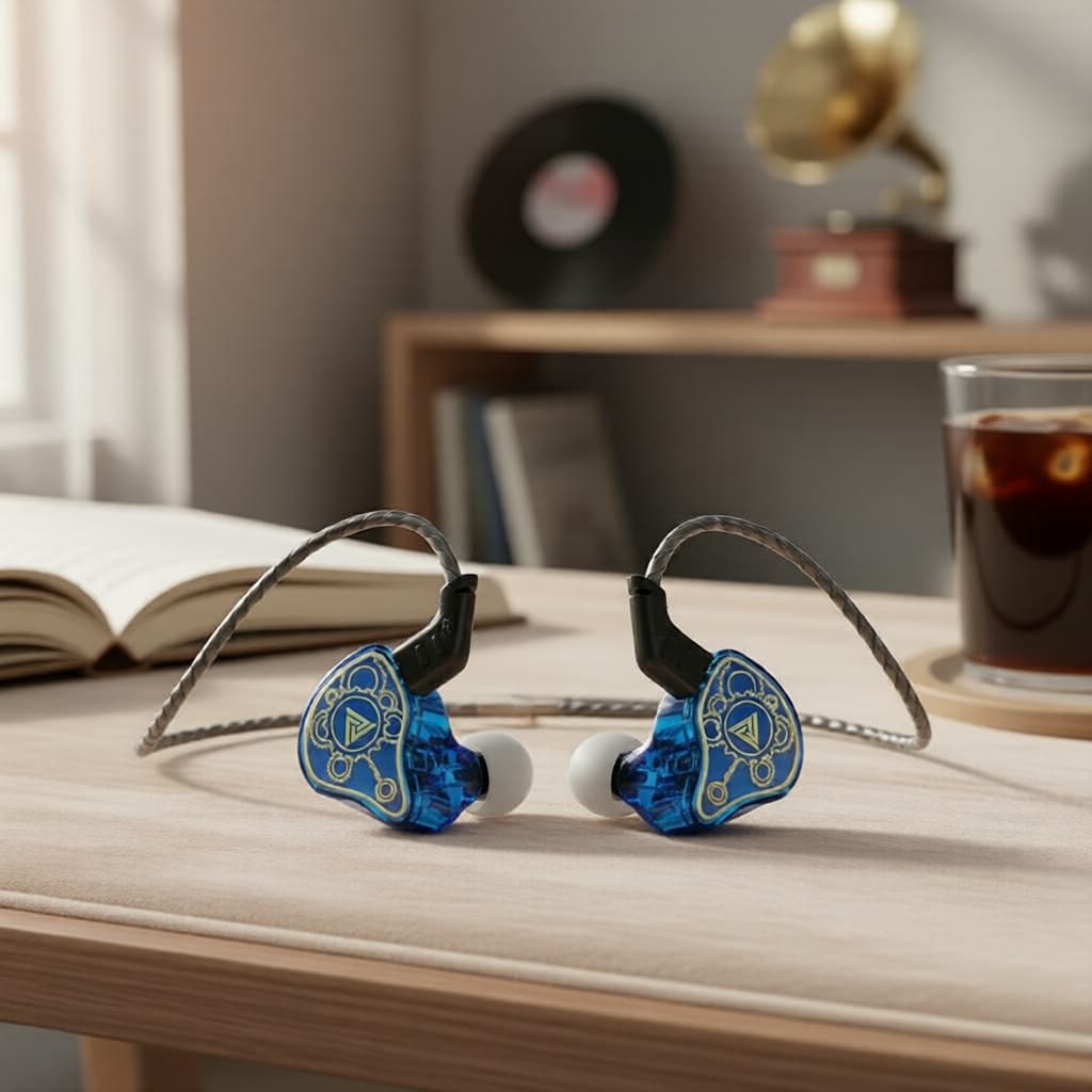 Fones de Ouvido QKZ Hi7T HiFi Intra-Auriculares, Driver Dinâmico, Fio de 3,5 mm, Graves Profundos, Isolamento de Ruído e