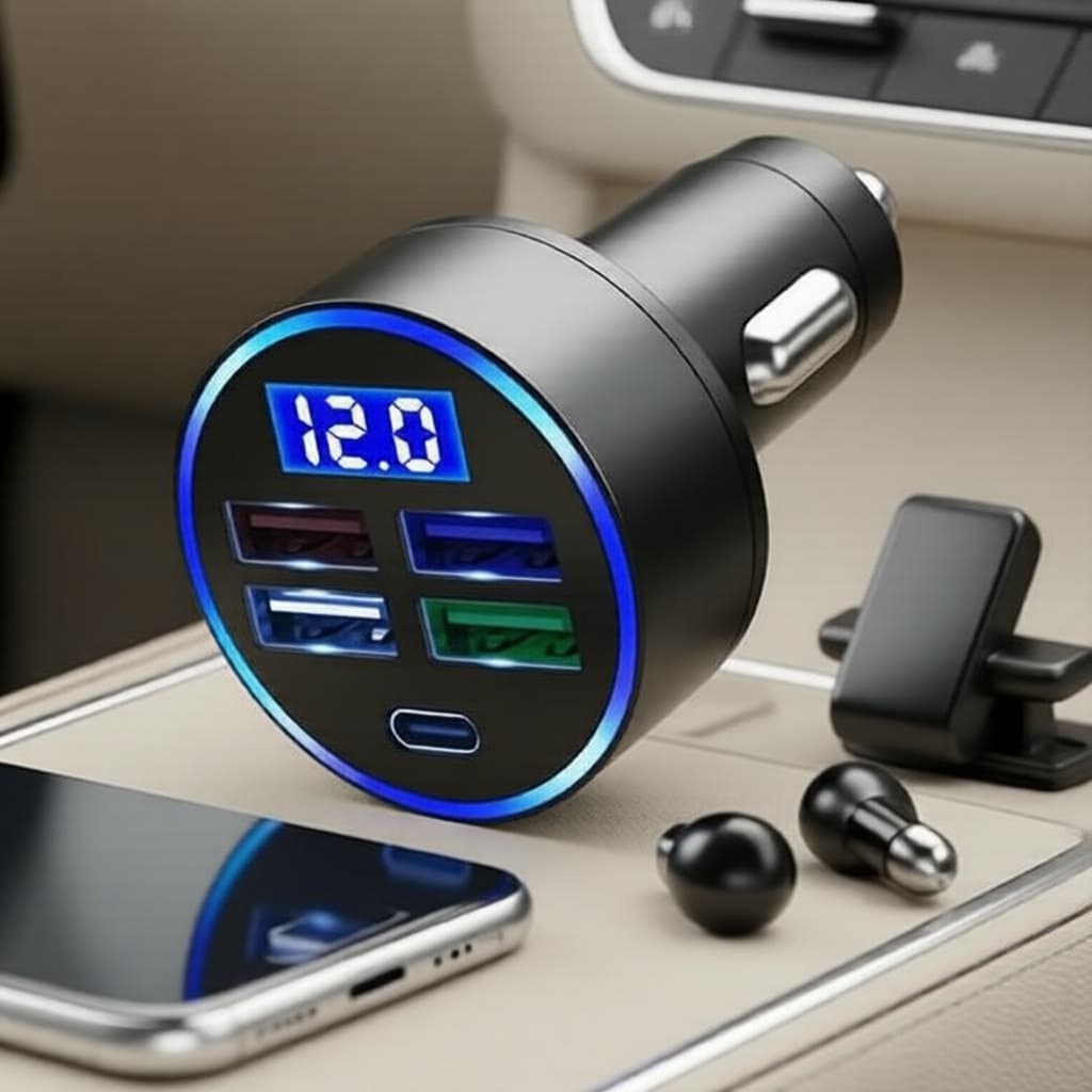 Carregador Veicular USB-C QC 3.0 PD para iPhone, Samsung, Huawei