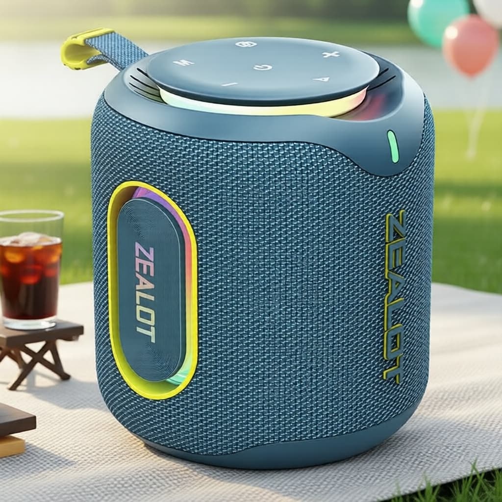 ZEALOT M1 30W 6000mAh IPX6 À Prova d'Água Caixa de Som Bluetooth Estéreo RGB Portátil para Praia e Acampamento