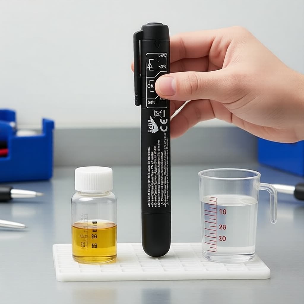 Caneta de teste de fluido de freio com LED, ferramenta de detecção de qualidade de óleo de freio para veículo