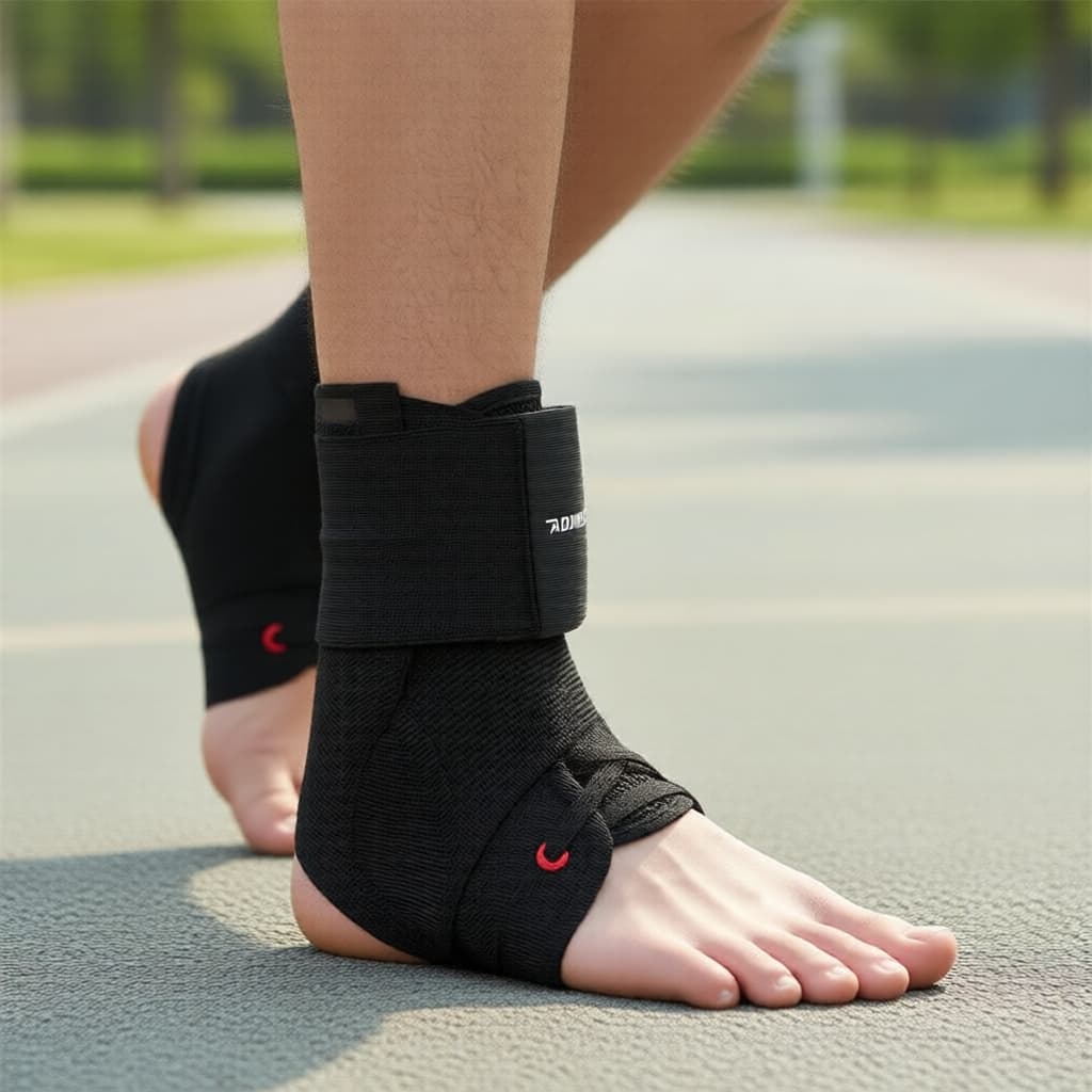 Aolikes Tornozeleira Esportiva Ajustável e Respirável para Corrida e Badminton, 1 Unidade Protetor Antitrauma com