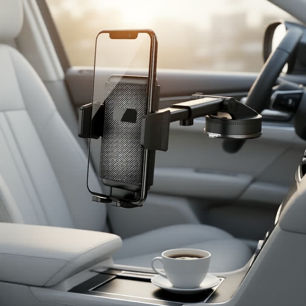 Suporte universal 360 graus para celular veicular com ventosa forte para fixação estável
