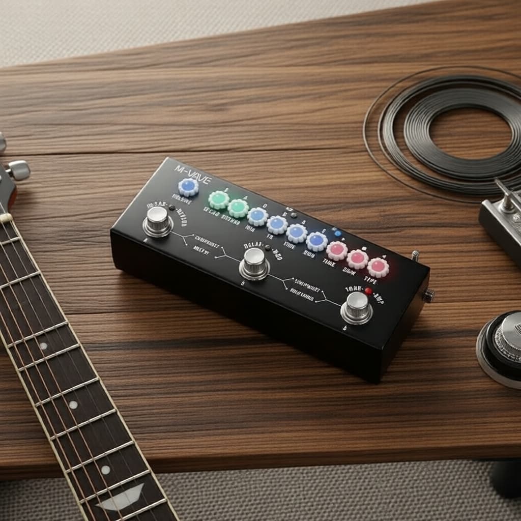 Interface de áudio USB M-VAVE Cube BABY & afinador de guitarra com 8 modelos de IR e conector para fones de ouvido