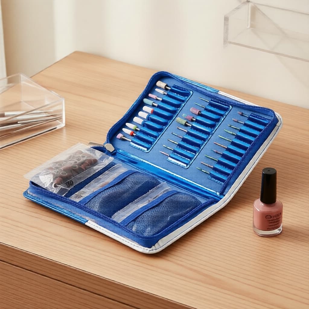 Conjunto de Brocas para Lixa de Unhas Elétricas, Bits para Lixar e Polir com bandas de lixa 80#, 120#, 240# para