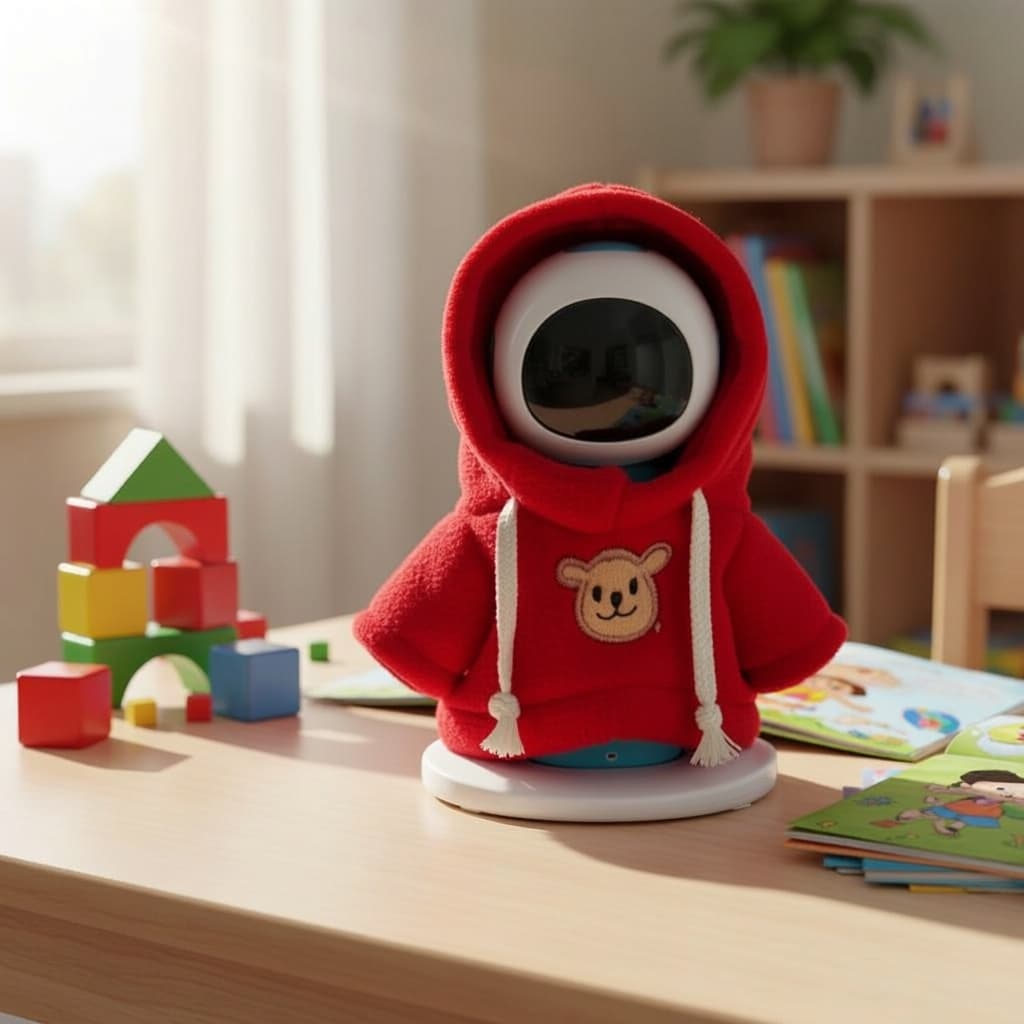 Eilik AI Robô de Estimação Interativo Tamagotchi com Conjunto Festivo de Suéter, Chapéu e Cachecol de Natal
