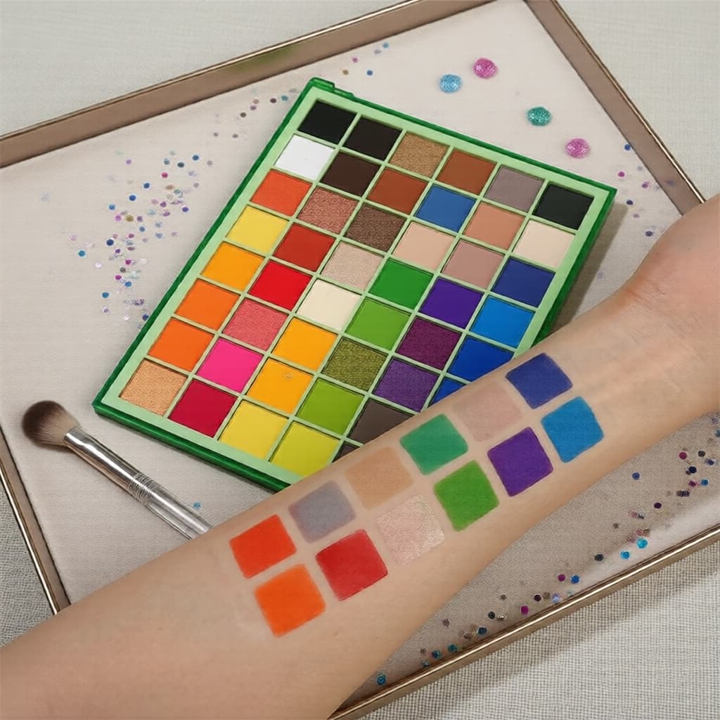 UCANBE Paleta de Sombra de 48 Cores Arco-Íris – Acabamento Fosco, Cintilante e Glitter