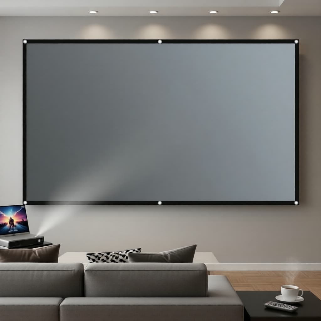 Tela de Projetor SALANGE 16:9 de 60–130 polegadas, Cortina Metálica Ante-Luz, Tecido Refletivo para YG300/XGIMI/Xiaomi