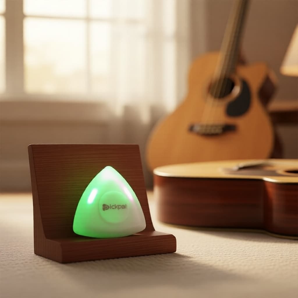 Miwayer 1 peça palheta elétrica de guitarra ABS com LED luminoso - luz de 3 cores selecionável (branca/verde/roxa)