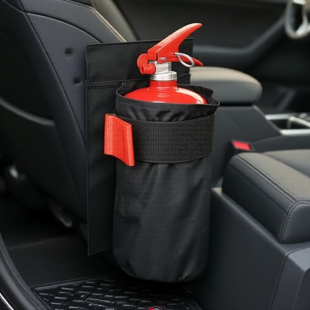 Bolsa Organizadora de Extintor de Carro, Suporte de Armazenamento para Porta-malas e Banco Traseiro em Tecido Oxford