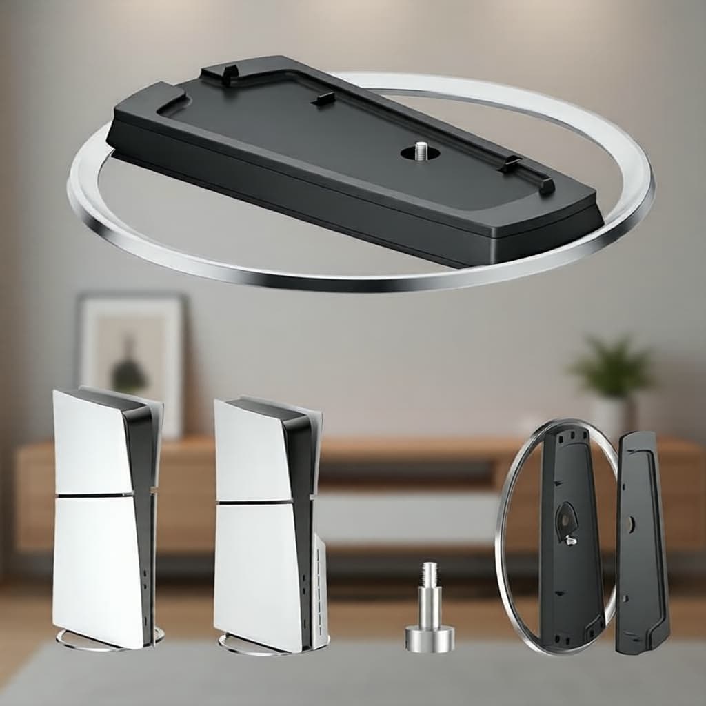 Suporte Vertical para PS5 / PS5 Slim / PS5 Pro, Suporte de Console Metálico com Base Antiderrapante para Playstation 5