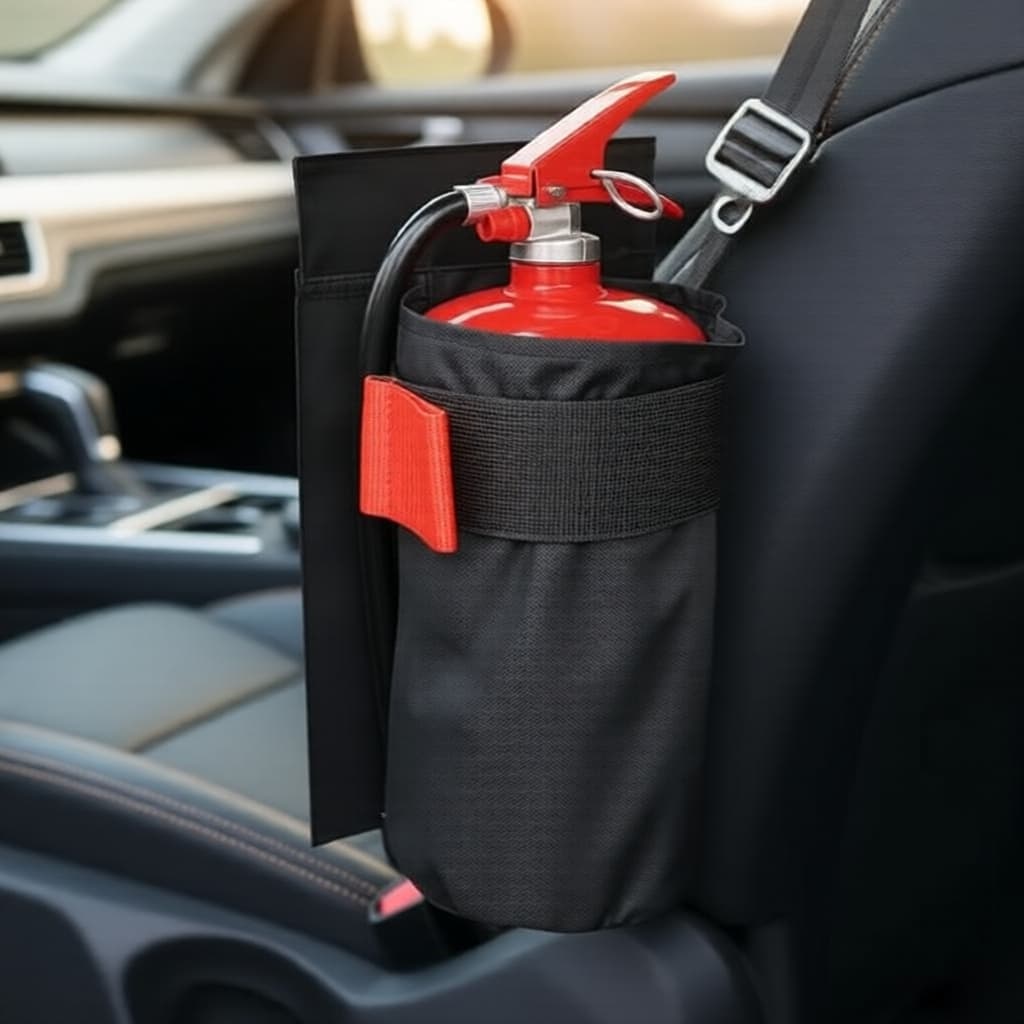 Saco de Armazenamento para Extintor de Incêndio de Carro, Tecido Oxford com Suporte de Montagem