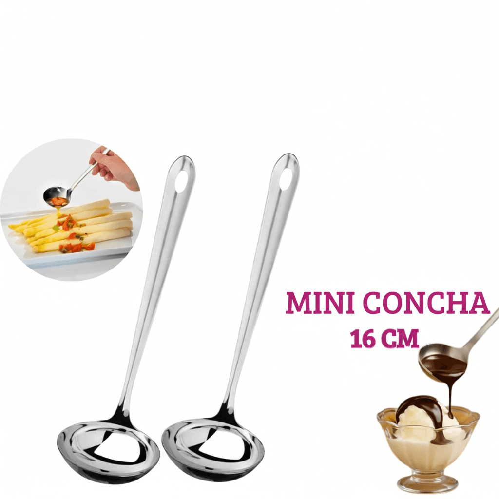 Mini Concha Inox Kit 2 Unidades Concha Pequena Sobremesa Molhos Caldas Aço Inoxidável Elegância