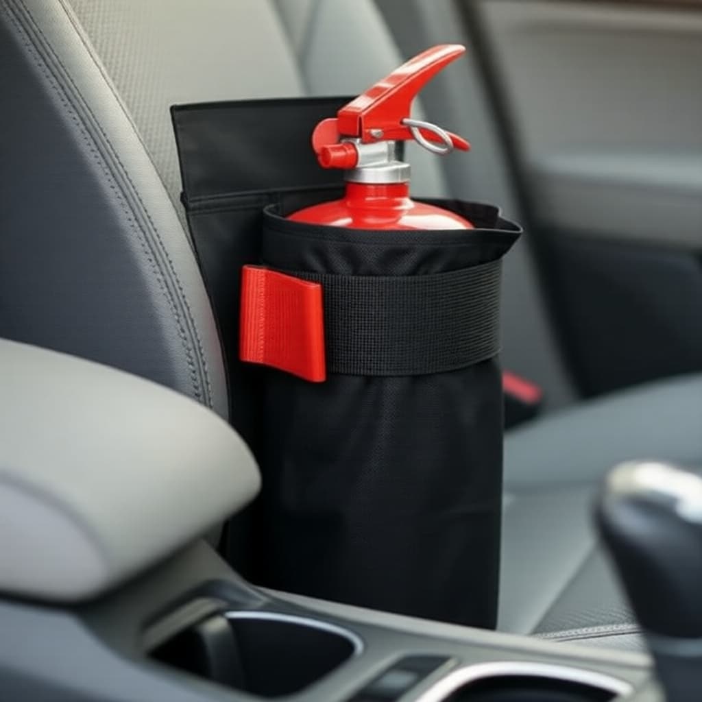 Bolsa Organizadora de Extintor de Incêndio para Porta-malas de Carro, Suporte de Fixação com Tecido Oxford