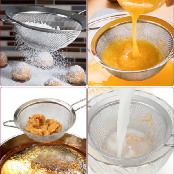 Conjunto De 12 Peças De Peneiras De Aço Inoxidável Duráveis