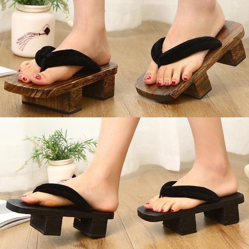 Tamancos De Madeira Geta Japoneses Sandálias Samurai Cosplay Sapatos