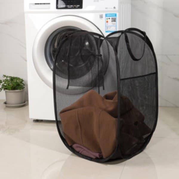 Promoção De Cesta De Lavagem Preta Dobrável E Prática
