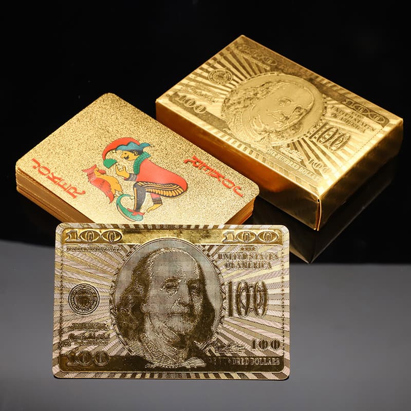 7 Kits De Cartões De Dólar De Plástico De Folha De Ouro , Resistente À Água E Acabamento Fosco , Caixa De Documentos Por