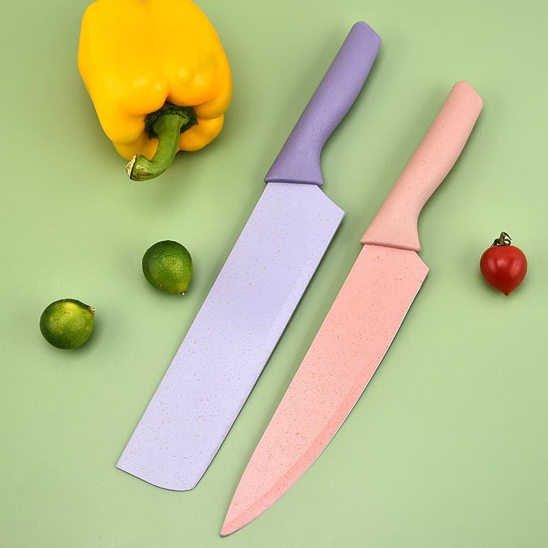 Conjunto De Faca De Cozinha De 6 Peças Em Caixa De Presente , Design Funcional Multicolorido E Moderno Para Estilo Tropi