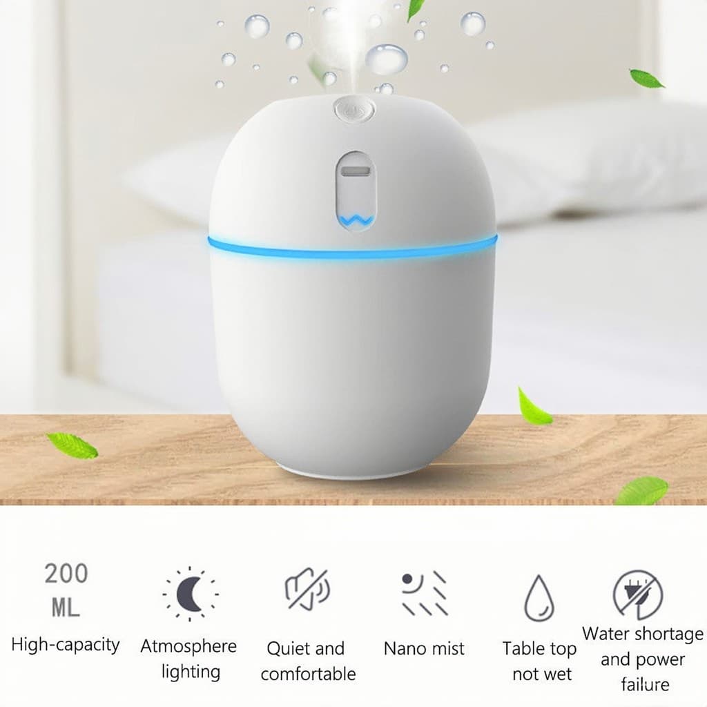 Mini Umidificador Branco De 2 Peças , Marca Confiável E Serviço Pós-Venda . Promoção