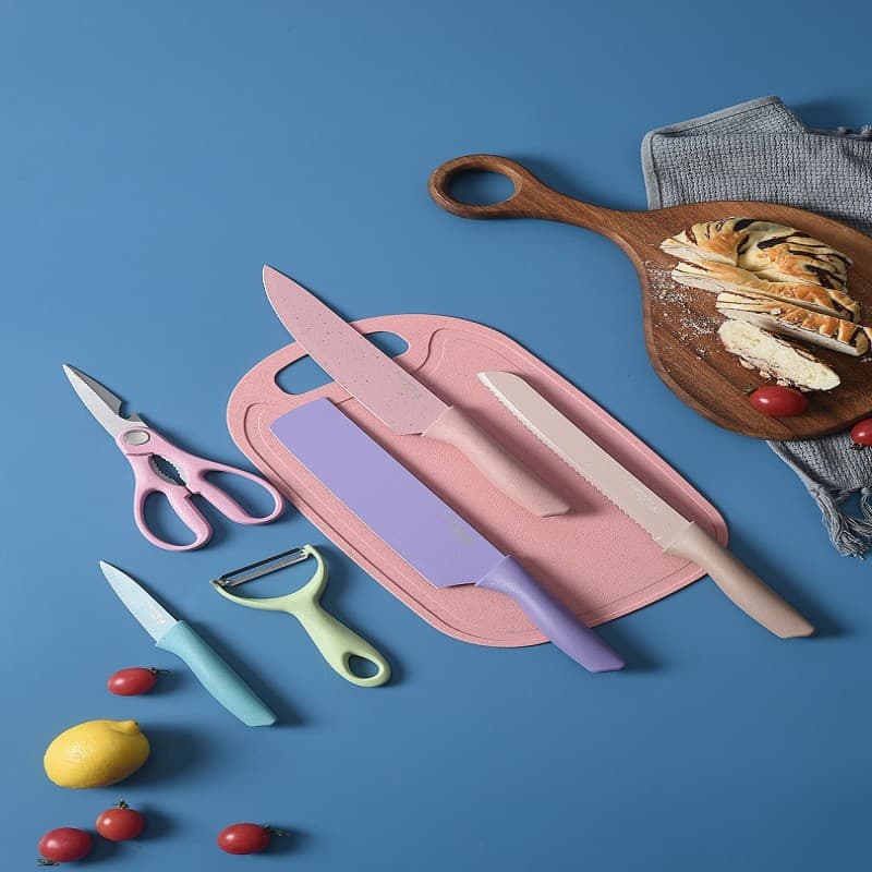 Conjunto De Faca De Cozinha De 6 Peças Em Caixa De Presente , Estilo Colorido E Atraente . Melhore Sua Experiência Culin