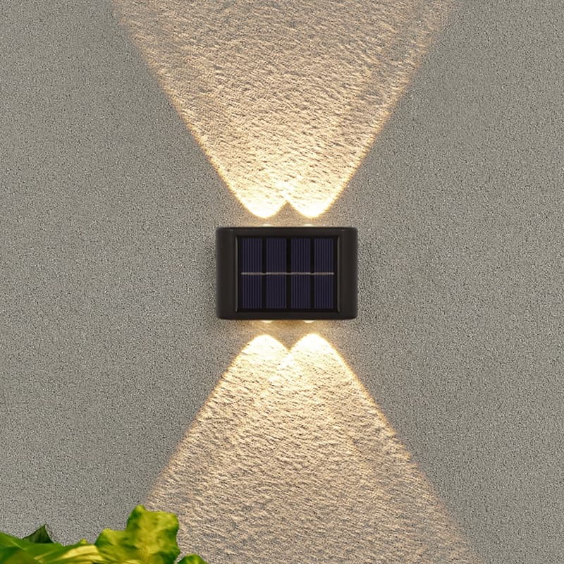 2 Unidades De Luz De Parede Solar À Prova D'água Para Varanda De Jardim 4 LED Promoção