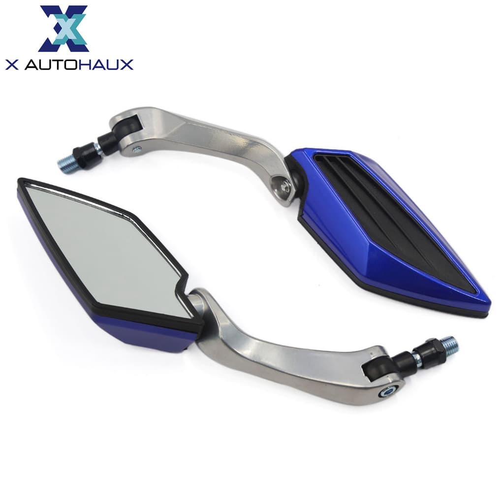 X AUTOHAUX Motocicleta Moto Retrovisor Espelho Lateral 8mm 10mm 2pcs