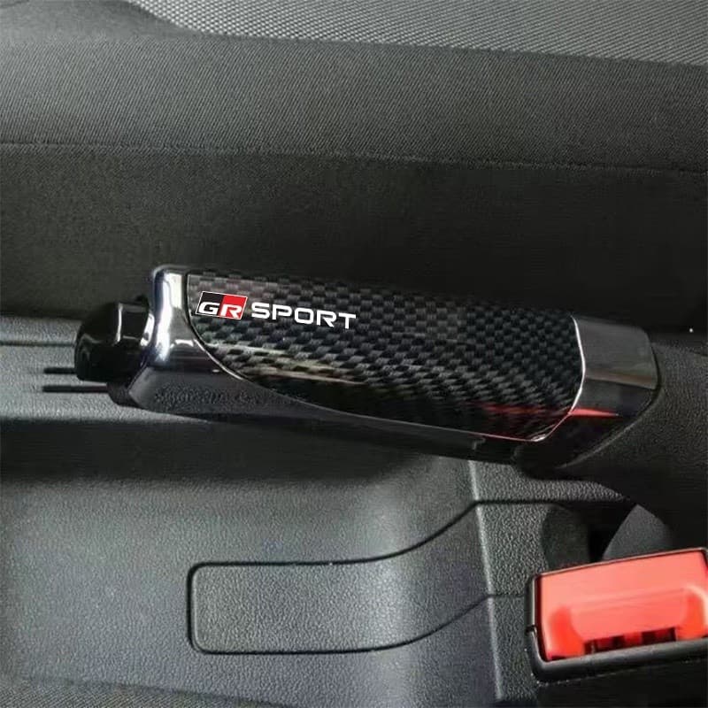 Toyota GR Sport Capa Proteção Do Freio De Mão Carro E Manga De Decoração Cabo Antiderrapante Com Padrão De Fibra De Carb