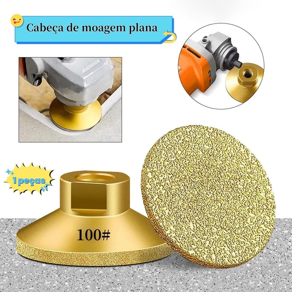 M10 - 100 #Granular Cabeça de moagem plana de soldagem para rebolo e polimento de soldagem, M10
