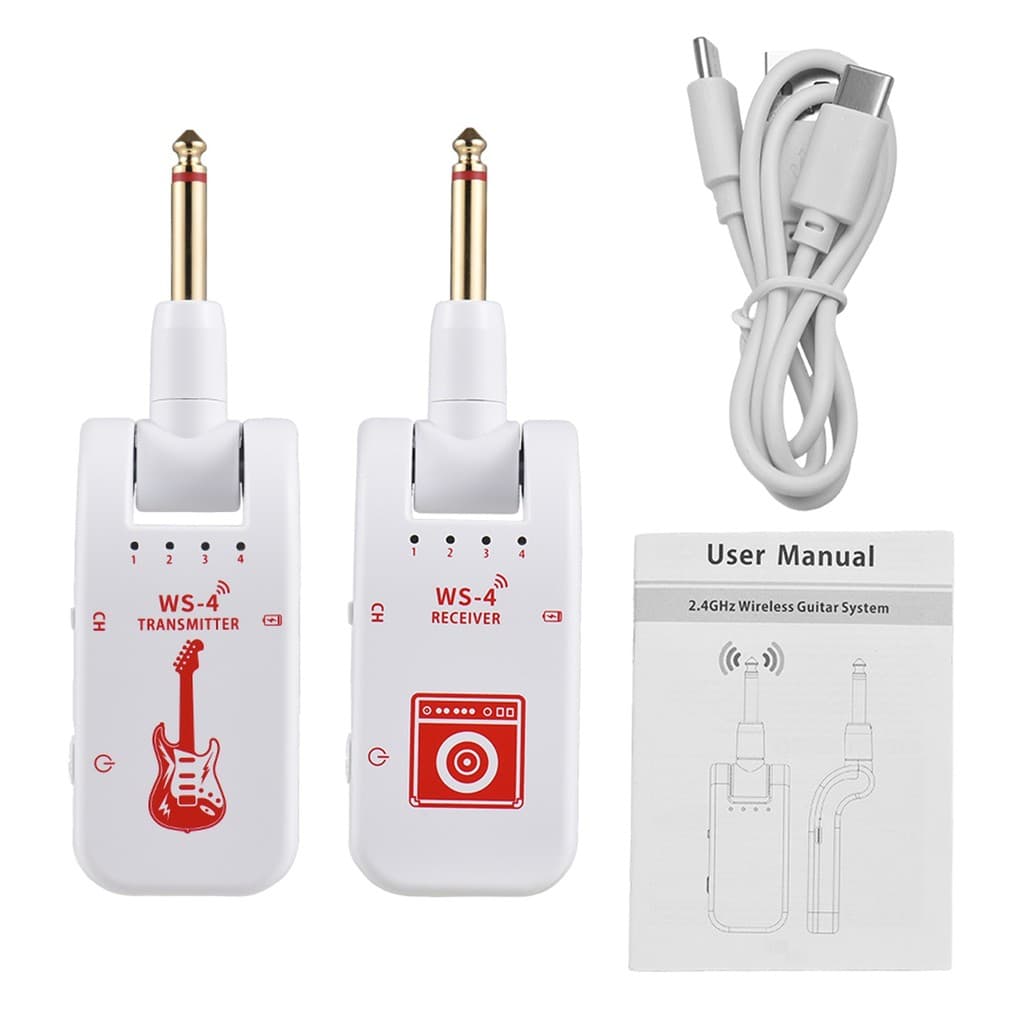 sicibr 2.4G Sistema De Guitarra Sem Fio Recarregável Transmissor Receptor Conjunto Para Baixo Elétrico Instrumentos De V