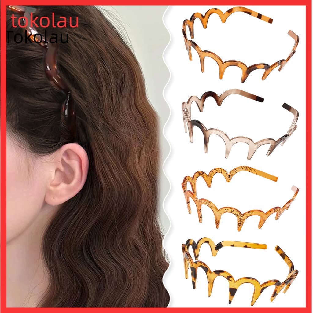 Faixa De Cabeça Feminina Antiderrapante Dentes Material Não Desbotado Cabelo Cor Brilhante Acessório Para