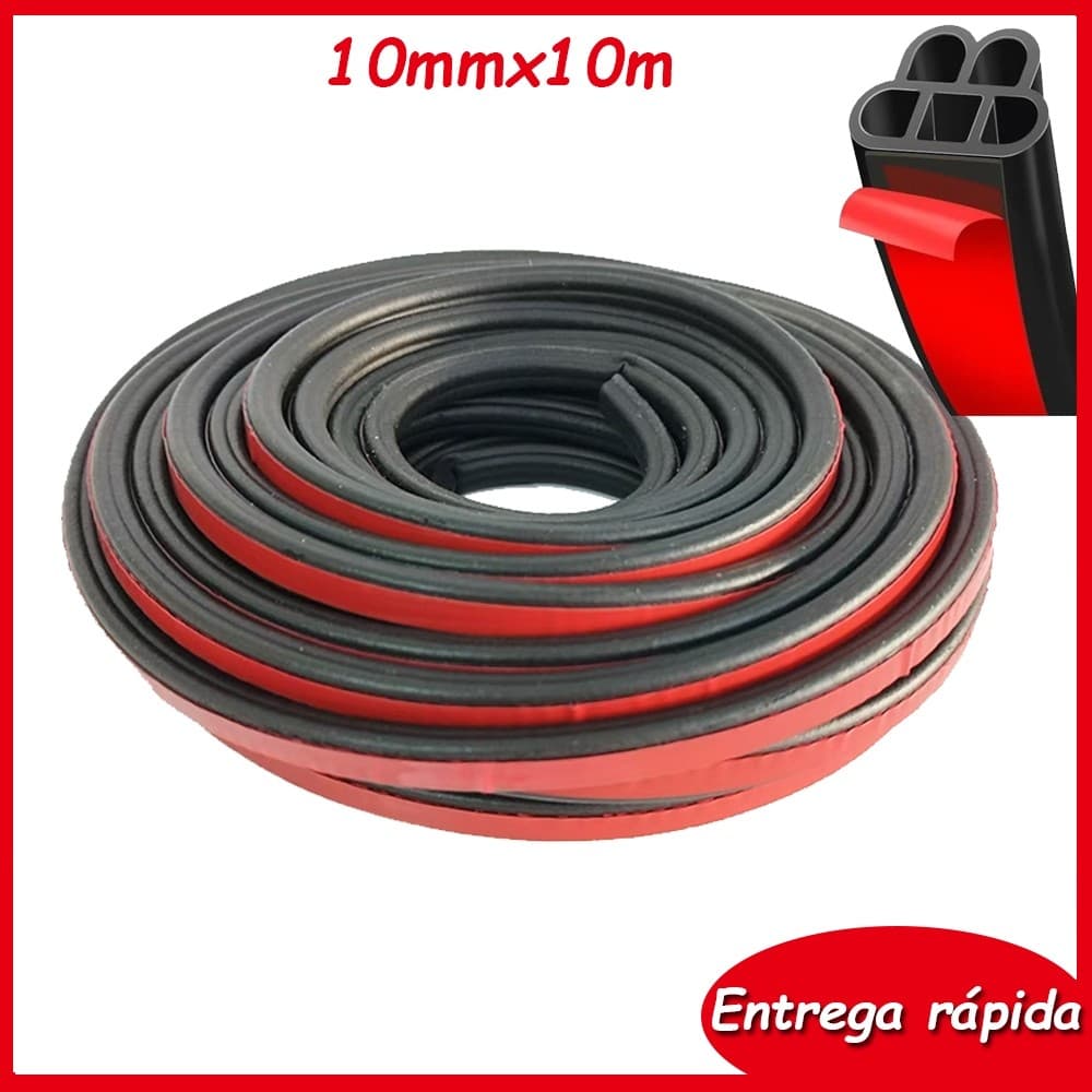Tira de vedação de borracha para porta em forma de L decapagem automotiva de espuma de 10mmx10m com autoadesivo