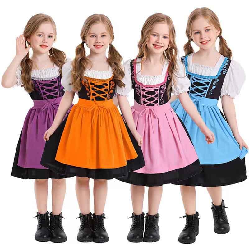 Trajes Da Oktoberfest Menina Alemão Vestido Para Crianças Bávaro Fantasia Festa Cerveja Carnaval Cospaly Dirndl