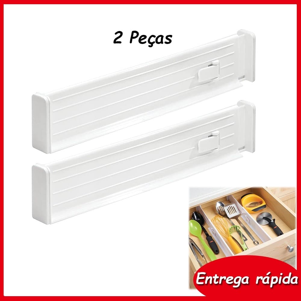 Kit 2 Organizador Divisória De Gavetas Organizadores de Gaveta ajustáveis de 27 a 47 cm