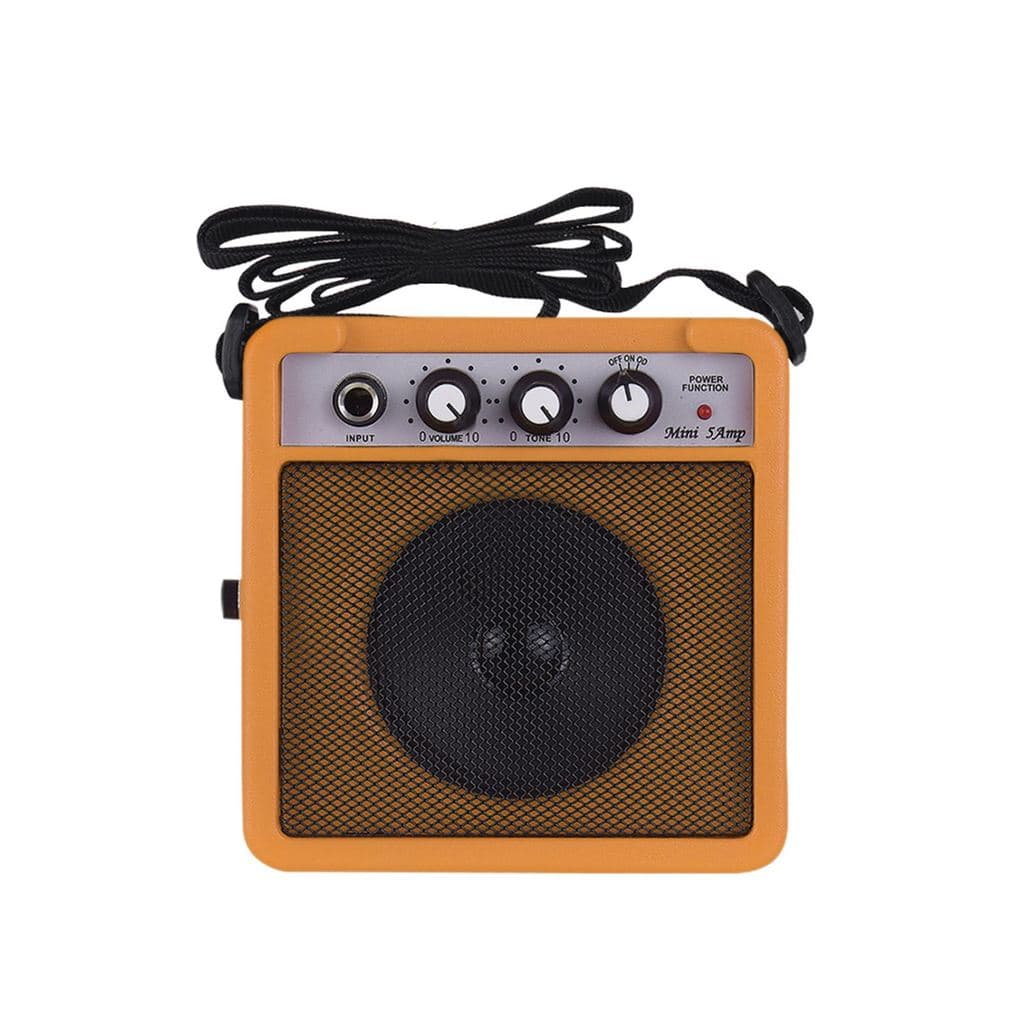 andobr 5W Mini Amplificador De Guitarra Alto-Falante Com Entradas De 3.5 Mm E 6.35 Saída De 1/4 De Polegada Suporta Ajus