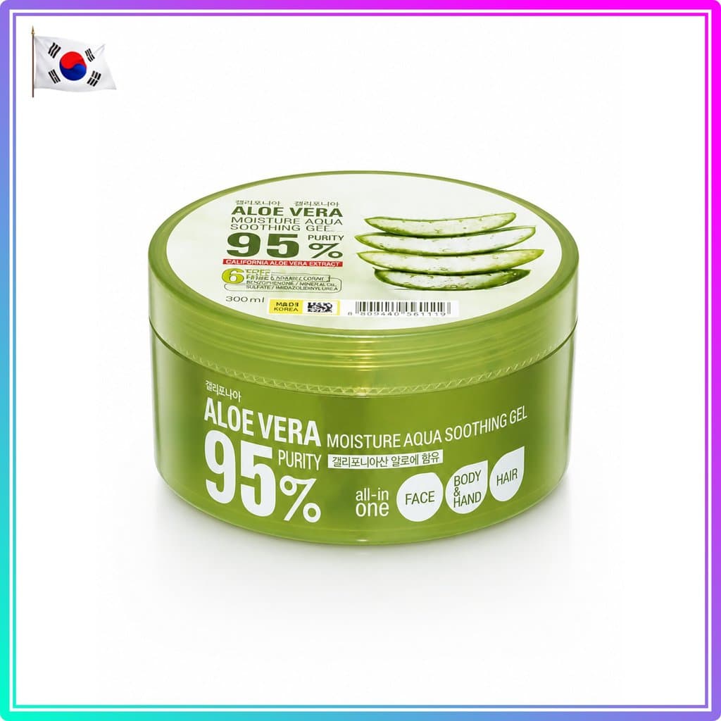 [KWAILNARA] Gel Calmante Aloe Vera Moisture Aqua 300ml/Hidratante Rosto Cuidados Corporais