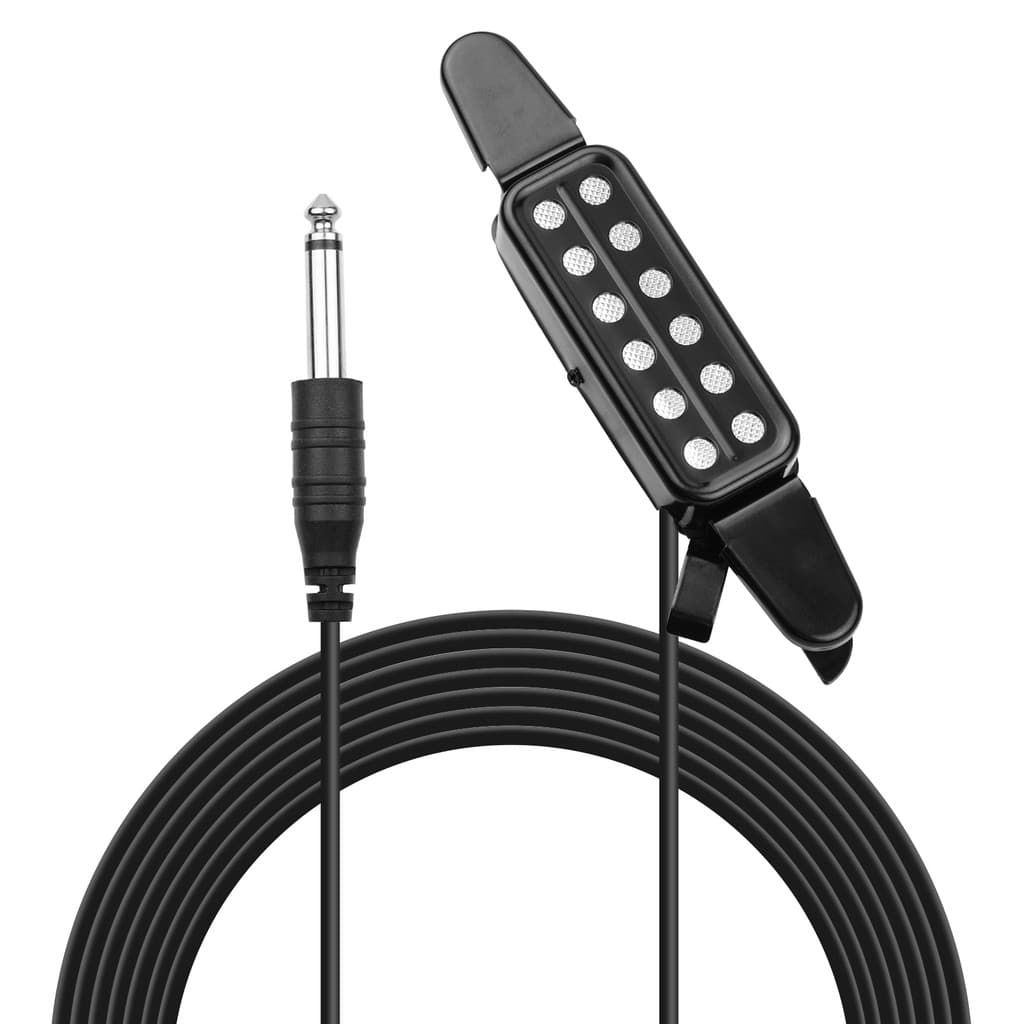 wohobr Captador De Guitarra Acústica Clip-on Instrumento Transdutor Com Conector De 1/4 Polegada Cabo De 2.9 Metros