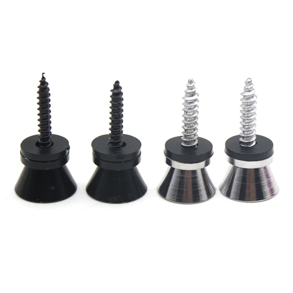[YXYB] 2 Peças De Pinos De Bloqueio De Alça De Guitarra Peg Metal Preto/Prata Para Ukulele Elétrico Acústico Baixo Unive