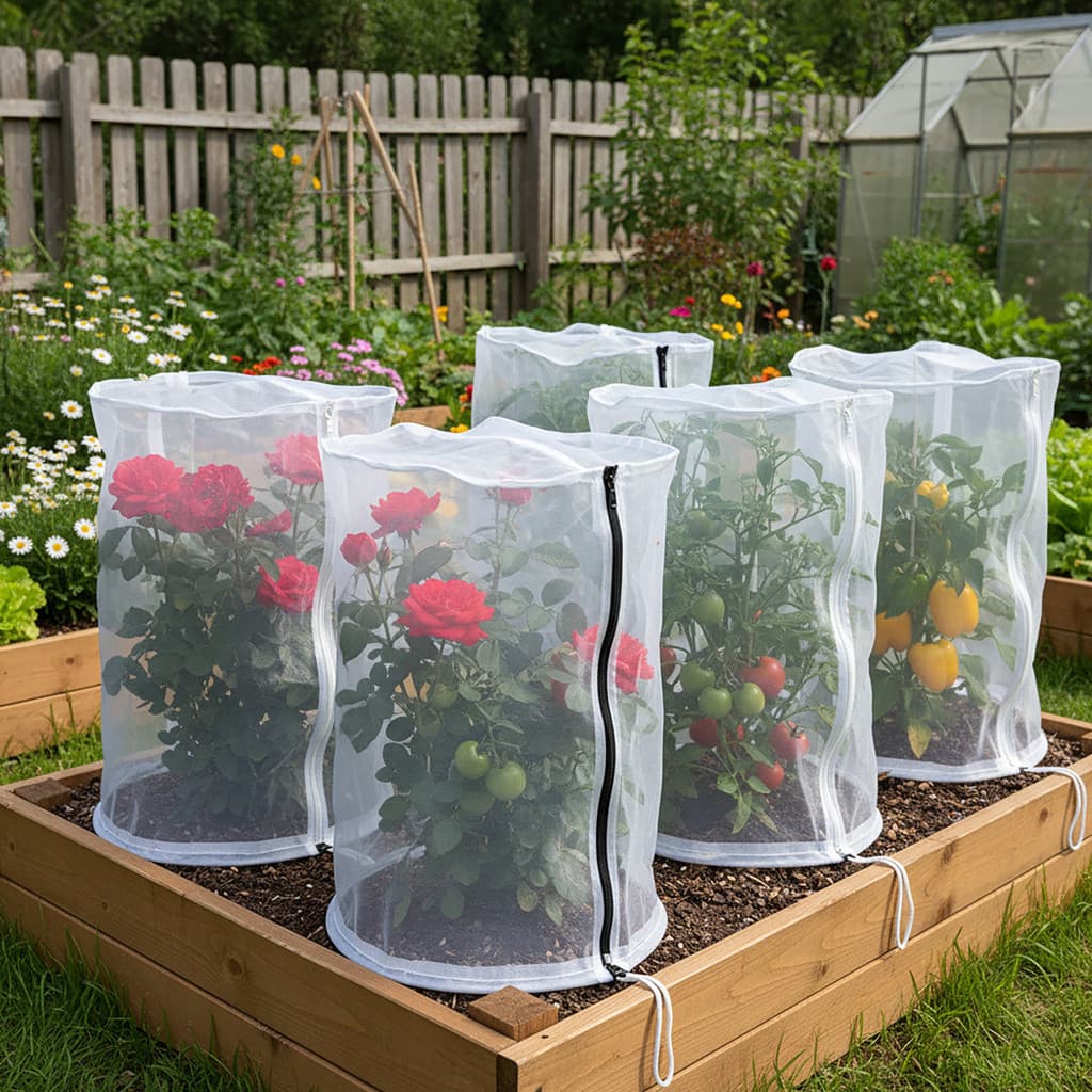 [SKI] Capa De Proteção De Plantas Para Vasos De Jardim E Pátio Protetor À Prova De Pássaros Malha Resistente A Rasgos Co