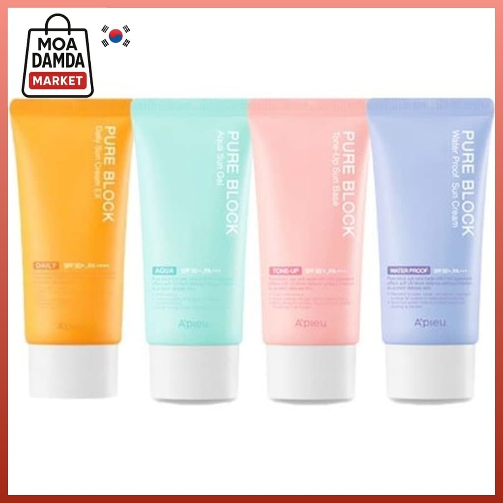 Creme Solar A'PIEU Pure Block (Natural/Tonificante/À Prova D'água/gel Aqua) 50ml