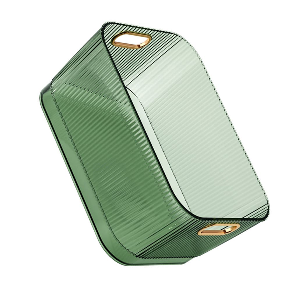 Cesta De Armazenamento De Mesa Caixa Acrílica Verde Transparente Para Produtos De Cuidados Com A Pele Cosméticos L (26.6